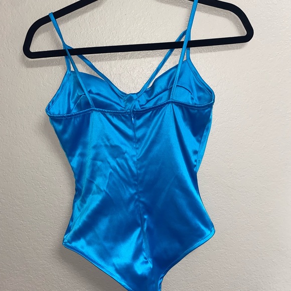 Blue Silk Bodysuit (Worn Once!) - Picture 4 of 4
